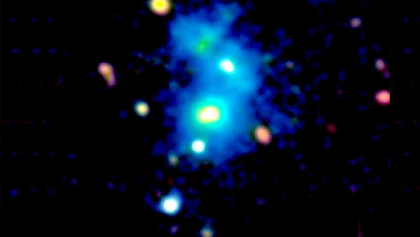 Rare quartet of celestial bright spots found at edge of universe