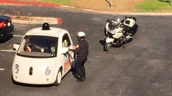 Google car pulled over for being too slow