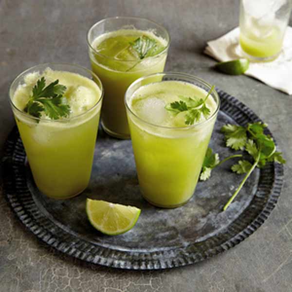 Healthy glowing green juice