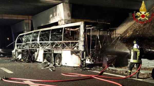 16 killed, 39 injured in Italy school bus crush