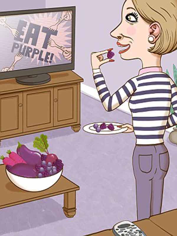 Watch TV ads, eat purple help to stay fit