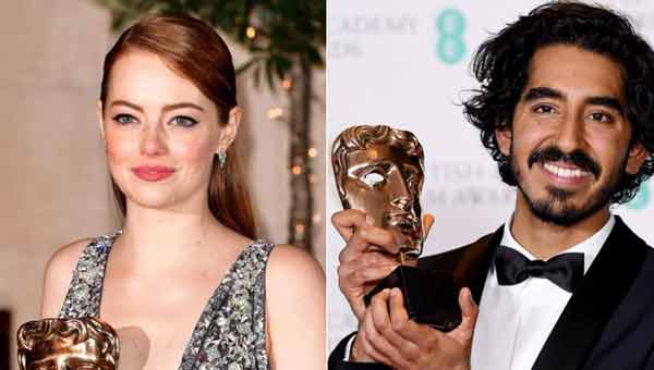 Bafta wins for Emma Stone and Dev Patel