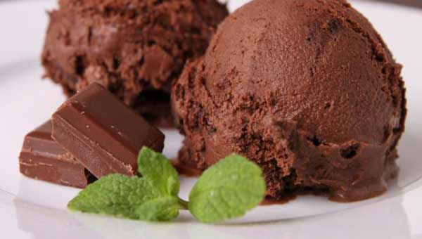 Home-made chocolate ice cream