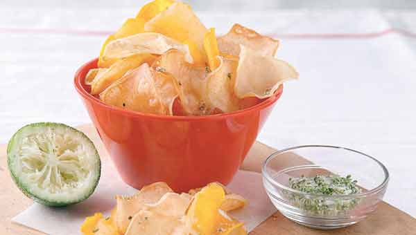 Homemade sweet potato chips, a crunchy snack