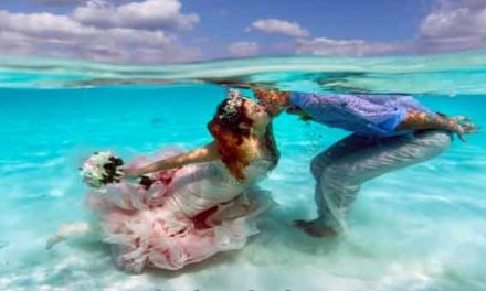 A couple holds a mermaid wedding!