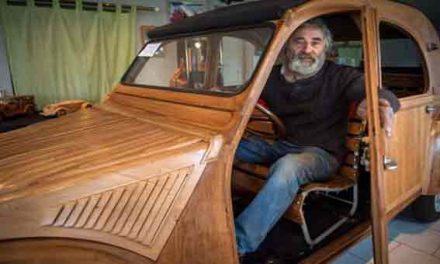 Man builds iconic car using wood. And it works!