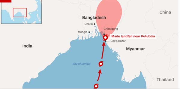Powerful cyclonic storm Mora hits Bangladesh coastal areas
