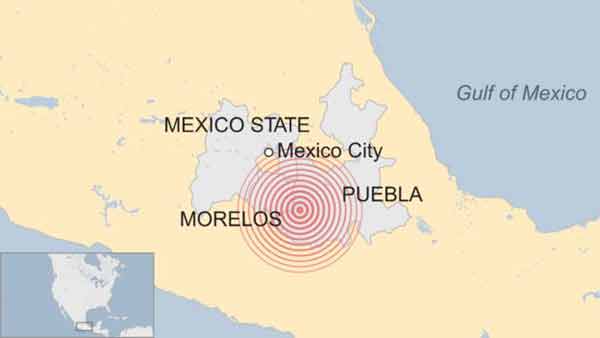 Image result for earthquake Magnitude 7.1 in Mecico september 20, 2017 map