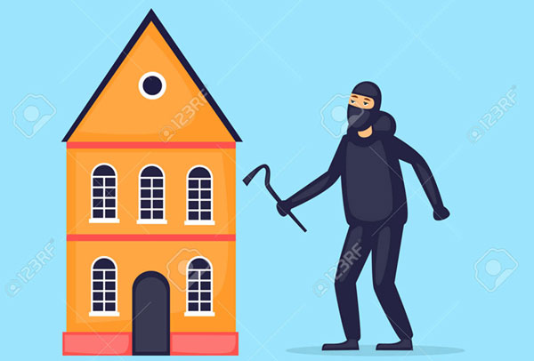 Collected symbolic picture of robbery